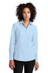 Mercer+Mettle® Women's Long Sleeve Stretch Woven Shirt - Air Blue End On End - XS